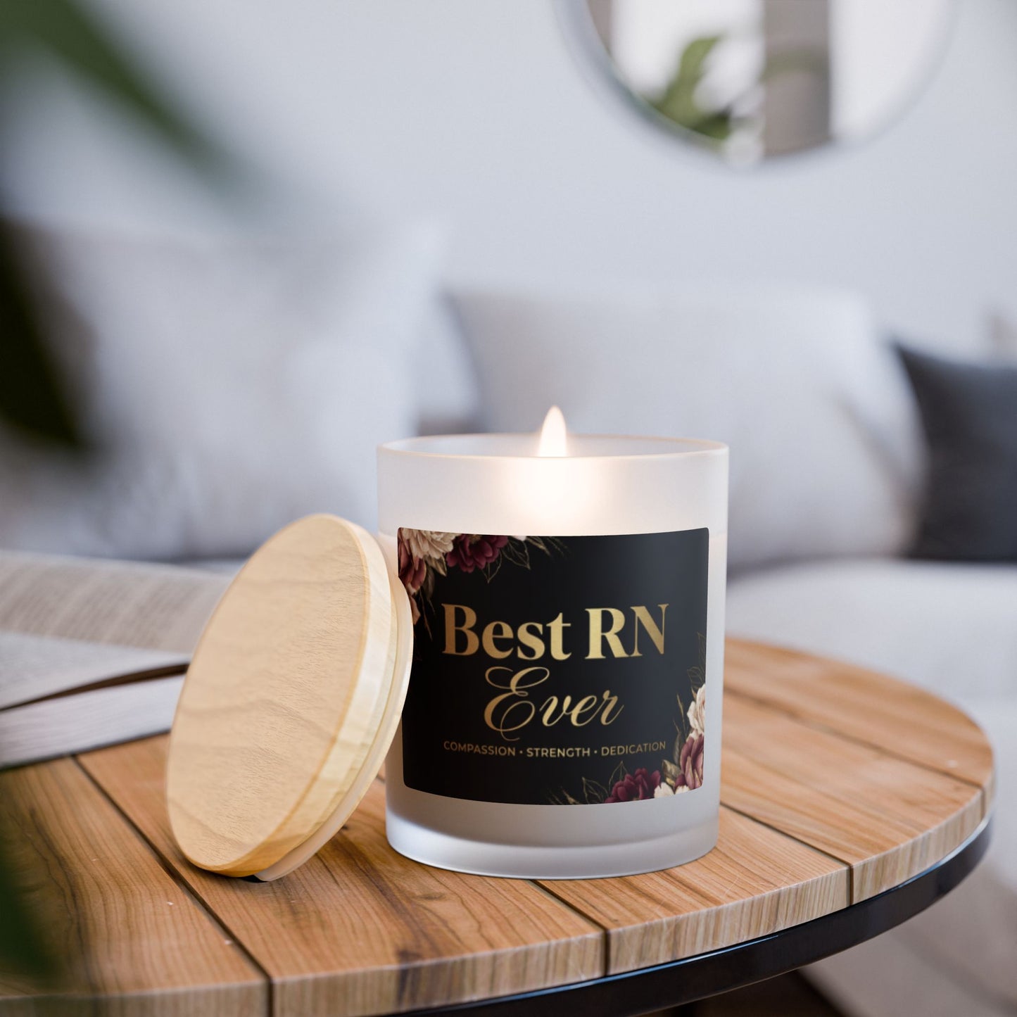 Frosted Glass Candle — "Best RN Ever" Appreciation Scented Candle (11 oz)