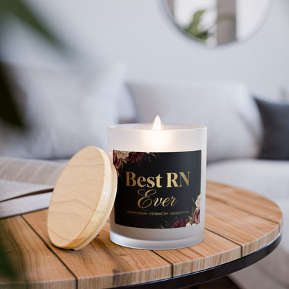 Frosted Glass Candle — "Best RN Ever" Appreciation Scented Candle (11 oz)