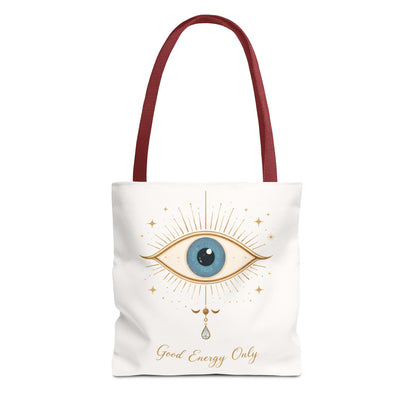 Mystic Eye Tote Bag — 'Good Energy Only' Spiritual Canvas Tote