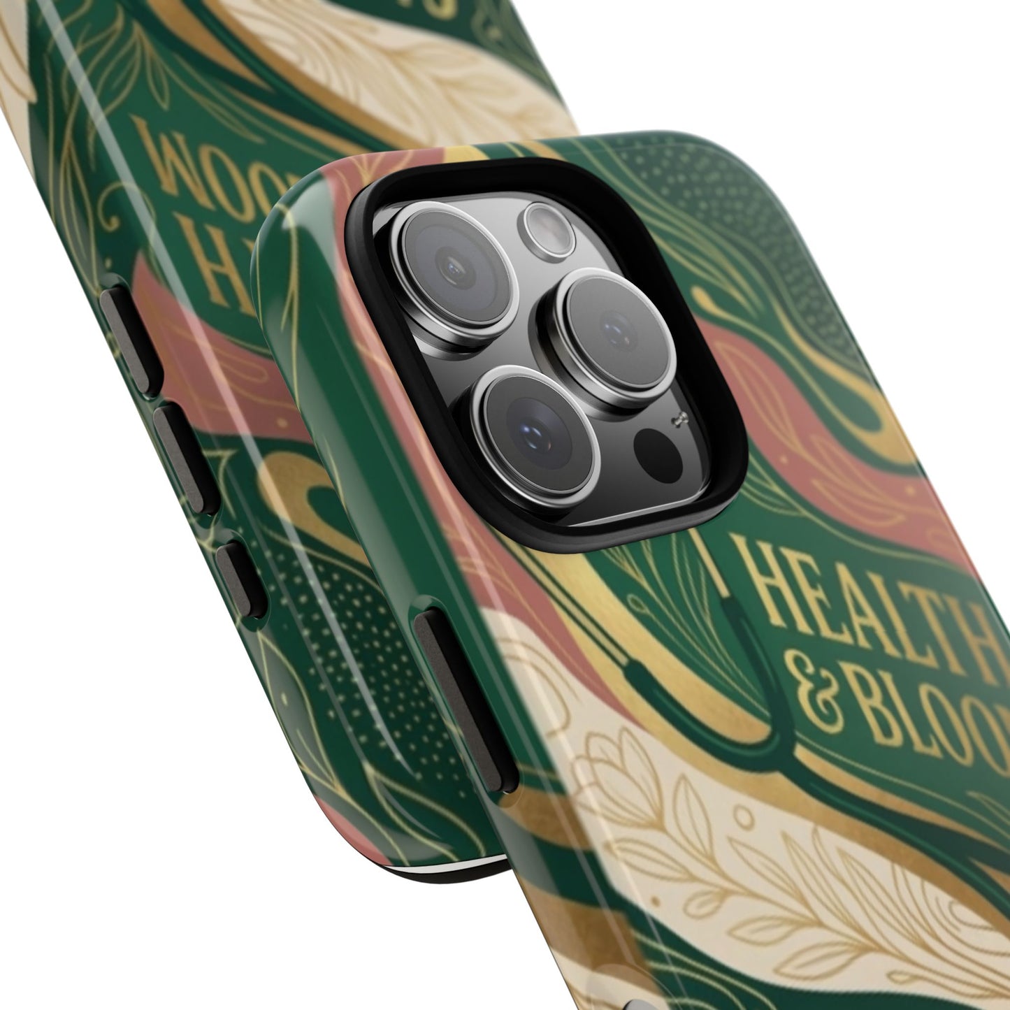 Floral 'Health & Bloom, Care & Elegance' Protective Phone Case