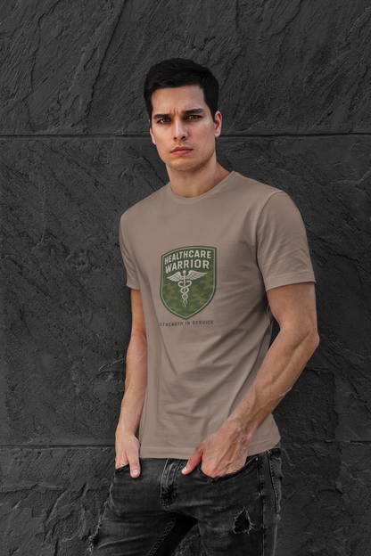 Healthcare Warrior T-Shirt — Caduceus Shield “Strength in Service”