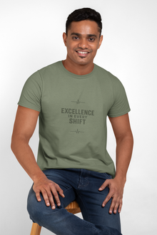 Excellence In Every Shift T-Shirt — Motivational Workwear Tee for Professionals