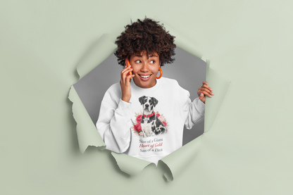 Great Dane Floral Crewneck Sweatshirt — "Size of a Giant, Heart of Gold, Sass of a Diva"