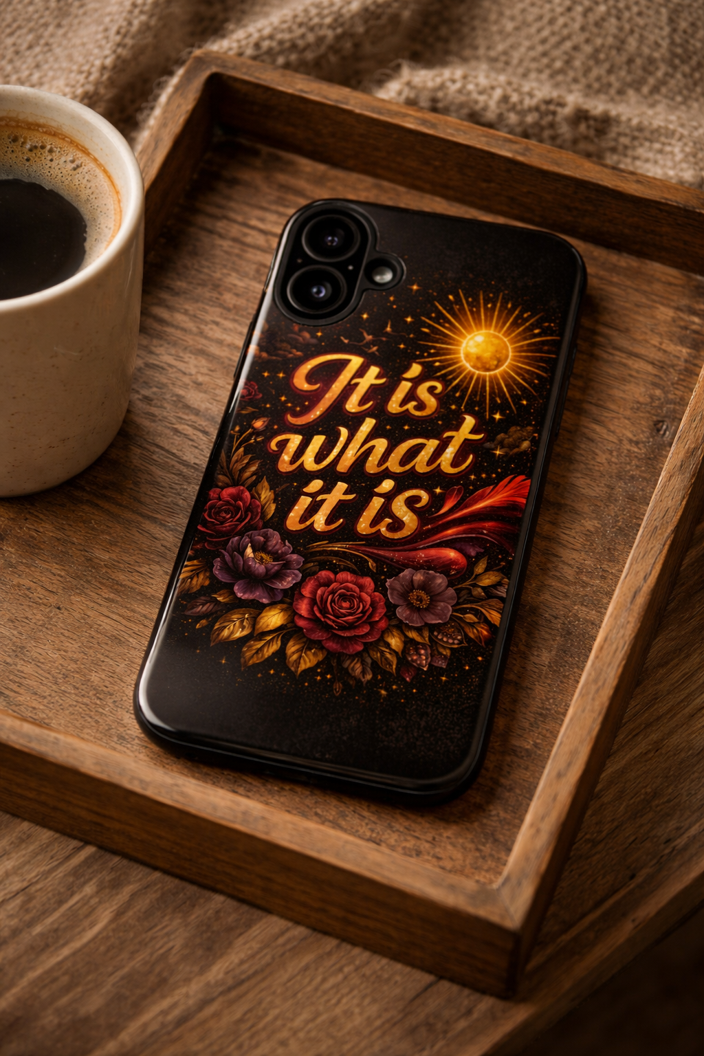 It Is What It Is Phone Case — Vintage Floral Sun Protective Cover