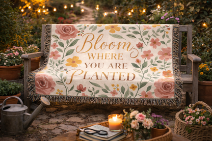 Bloom Where You Are Planted Woven Blanket