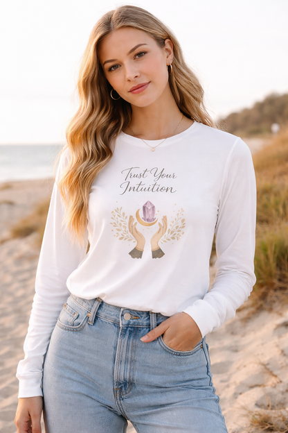 Trust Your Intuition Long Sleeve Tee — Crystal Healing Spiritual Top