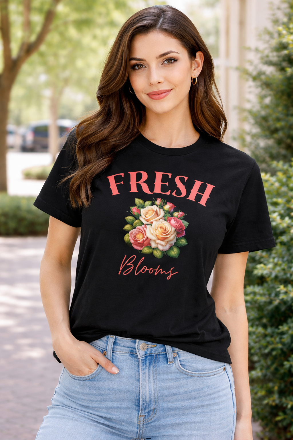 Fresh Blooms Floral Tee — "Fresh Blooms" Graphic T-Shirt