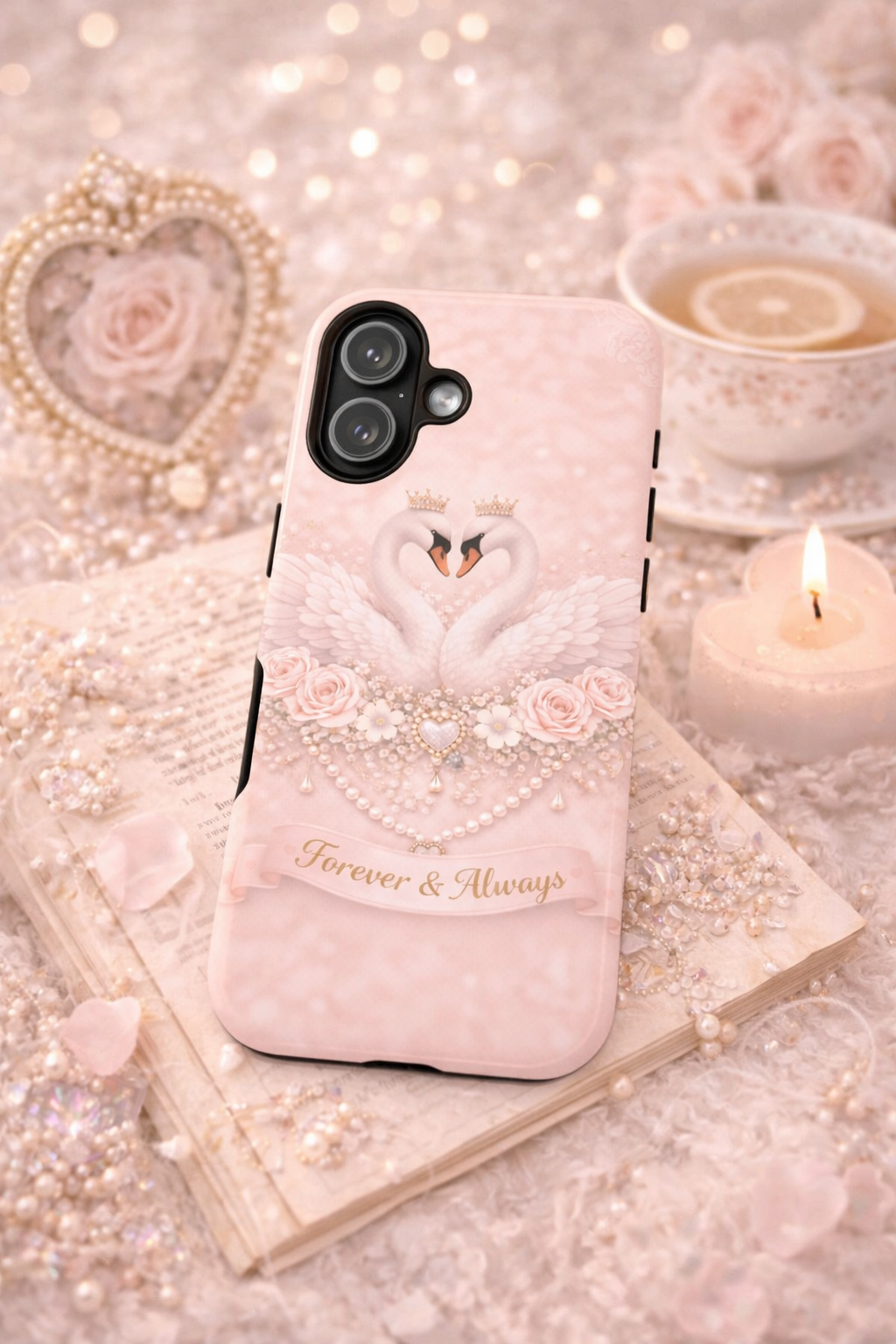 Romantic Swan 'Forever & Always' Phone Case