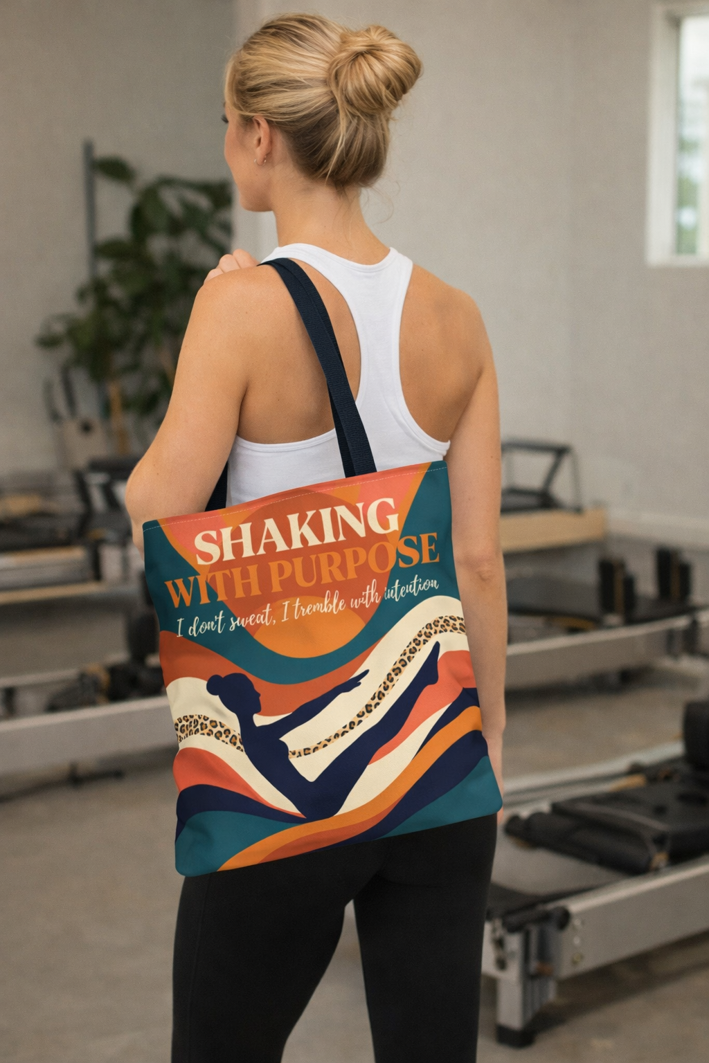 Shaking With Purpose Tote Bag — Motivational Dance Art All-Over Print Tote