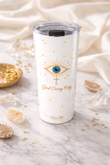 Evil Eye 20oz Tumbler – “Good Energy Only” Insulated Travel Cup