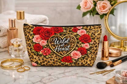 Wild at Heart Leopard Rose Accessory Pouch
