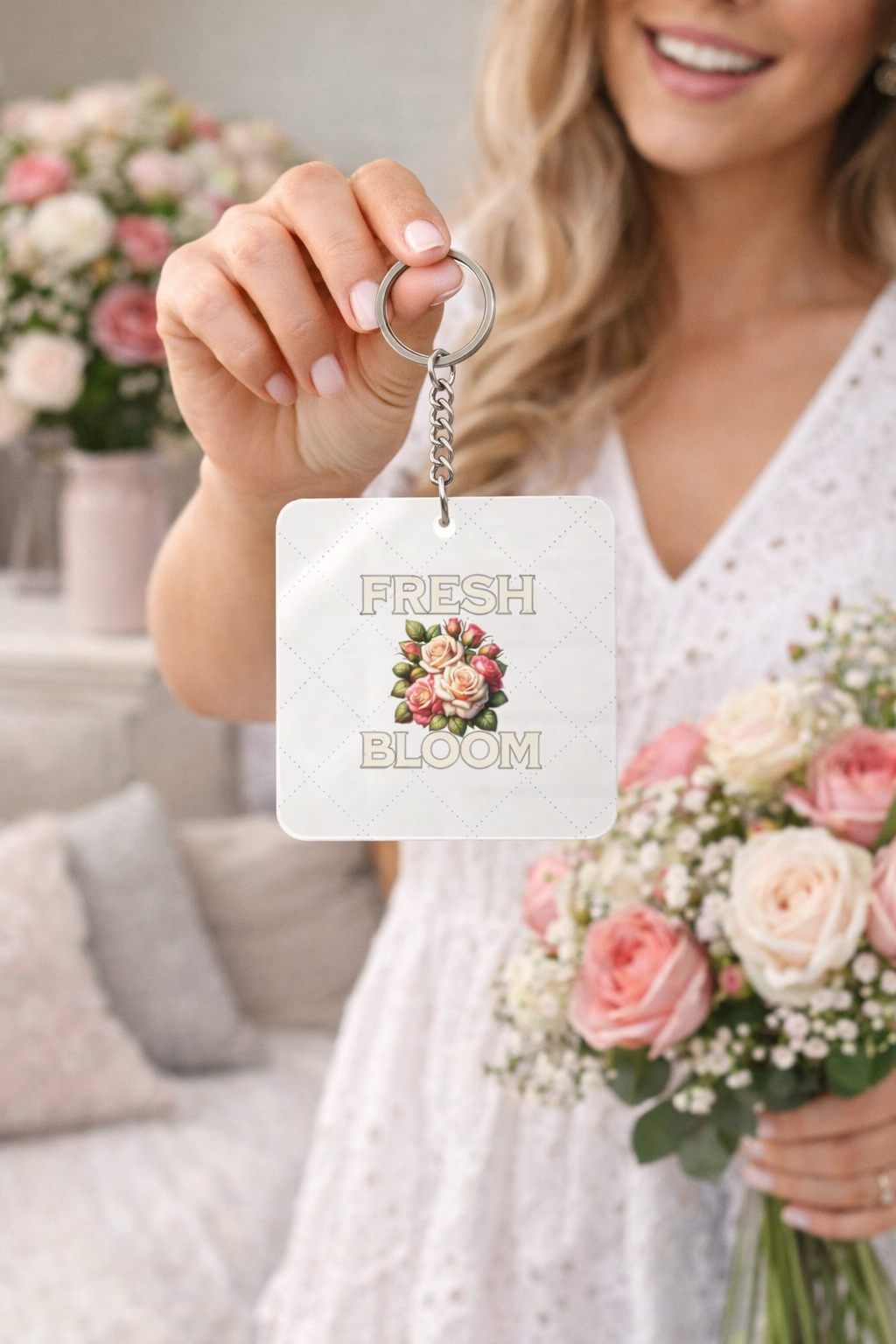 "Fresh Bloom" Floral Keyring