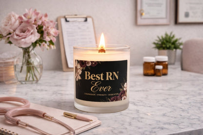 Frosted Glass Candle — "Best RN Ever" Appreciation Scented Candle (11 oz)