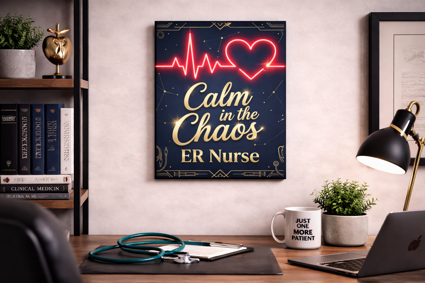 Calm in the Chaos ER Nurse Canvas Wall Art