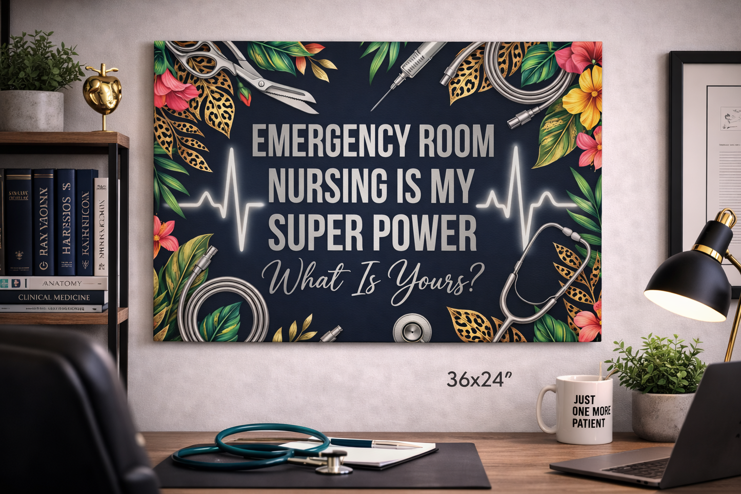 Emergency Room Nursing Is My Super Power Canvas Wall Art