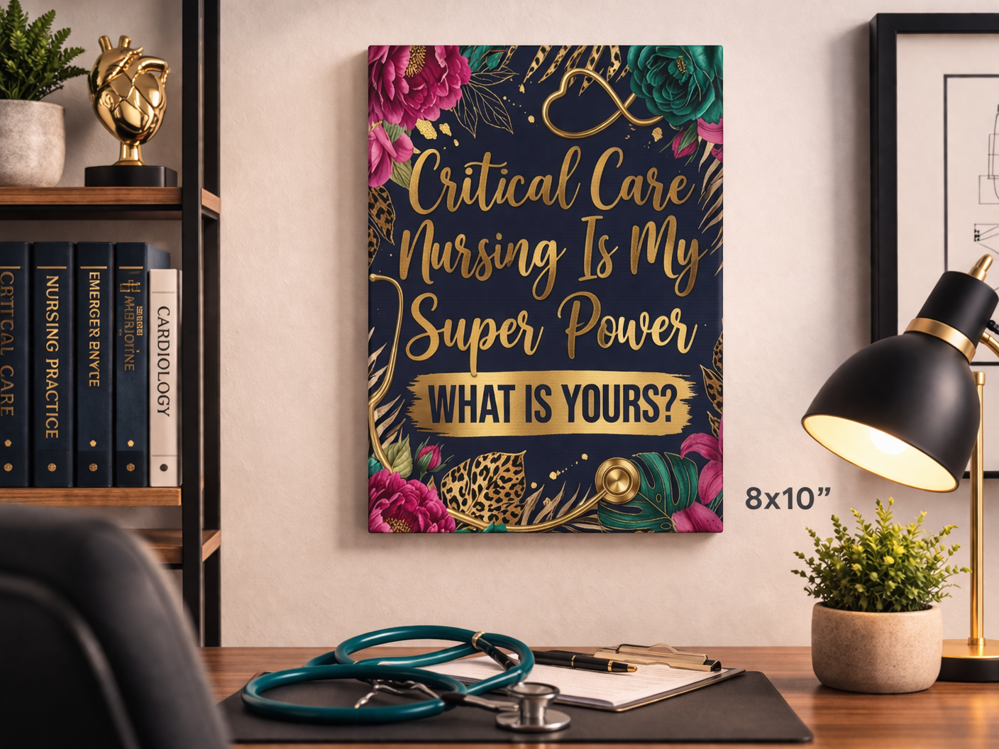 Critical Care Nursing Is My Super Power Canvas Wall Art