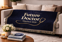 Future Doctor Woven Blanket — Medical Student Gift Stethoscope Throw