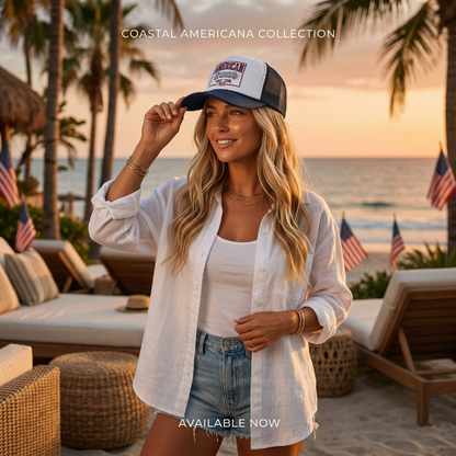 American Summer Trucker Hat — "American Summer EST. 1776" Patriotic Foam Cap