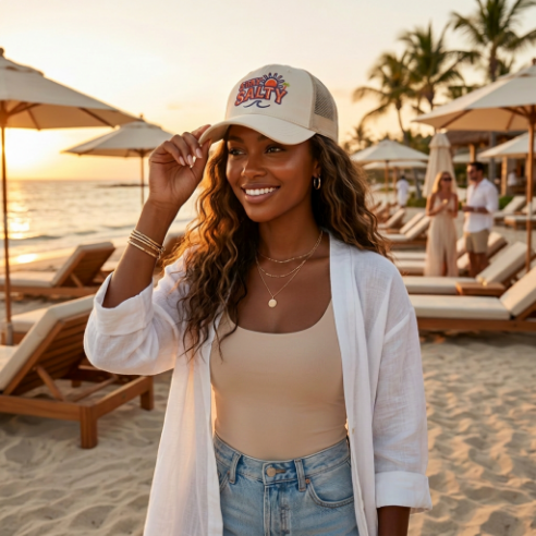 Stay Salty Women's Washed Mesh-Back Cap