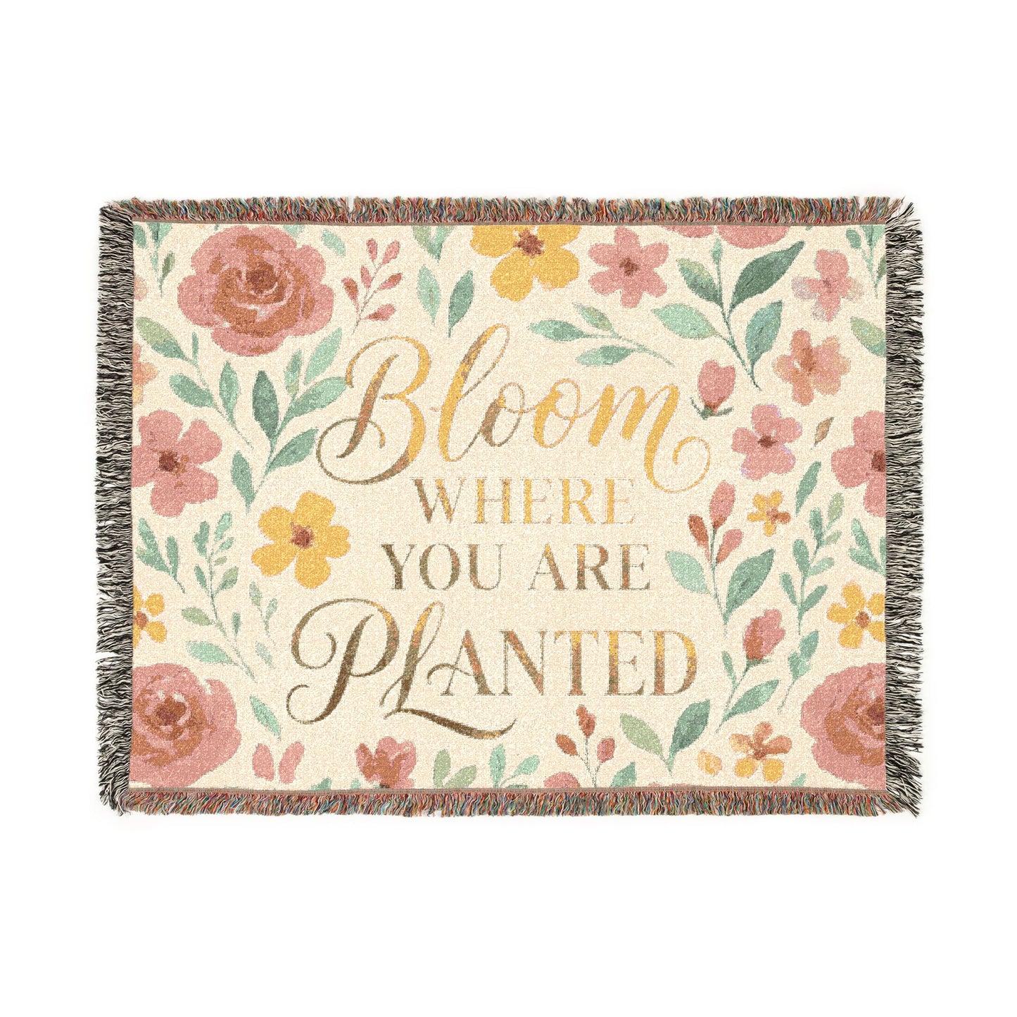 Bloom Where You Are Planted Woven Blanket