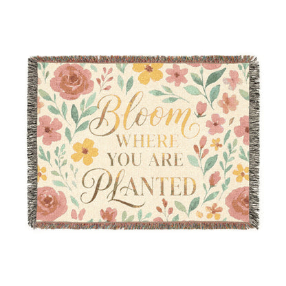 Bloom Where You Are Planted Woven Blanket