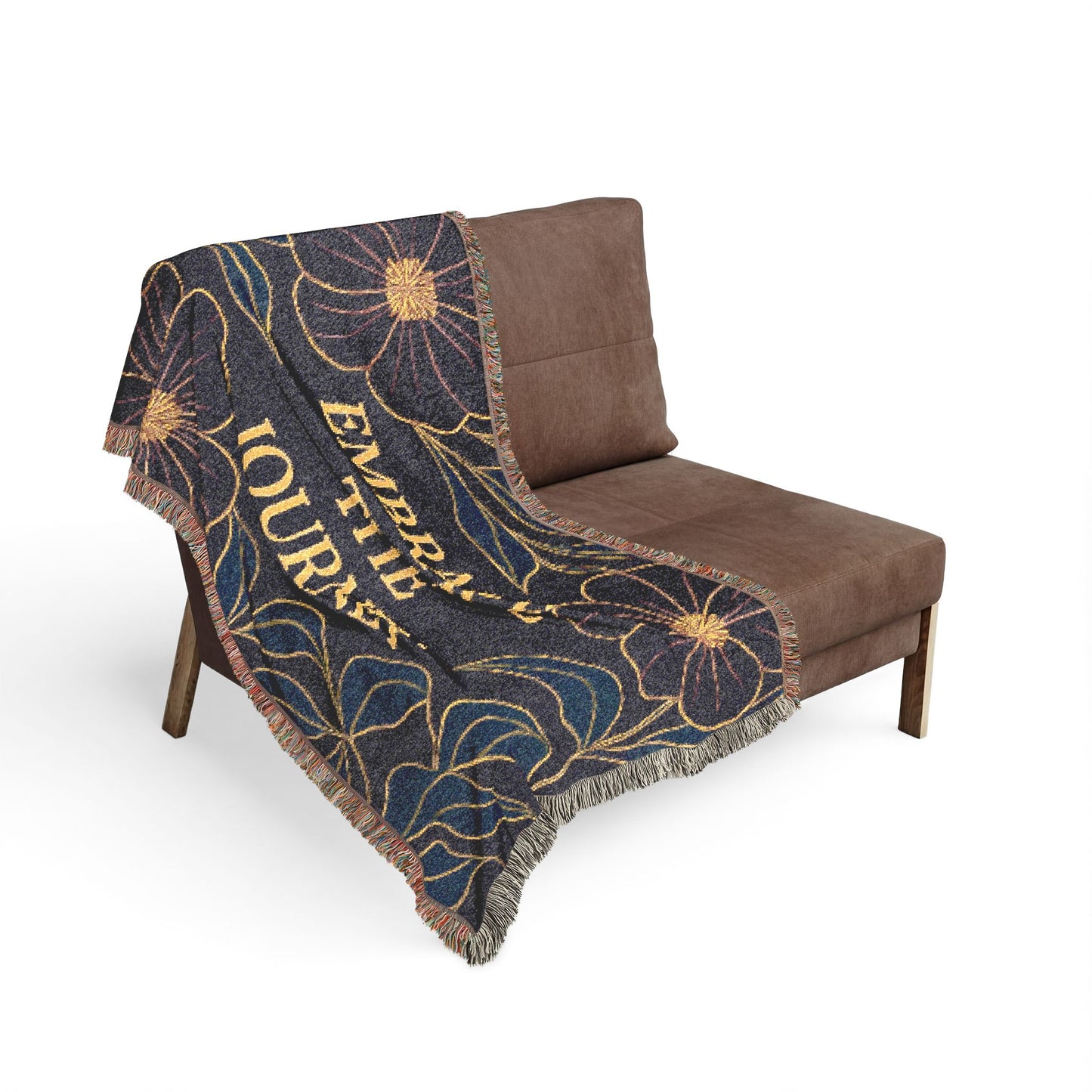 Embrace The Journey Woven Blanket — Floral Inspirational Throw