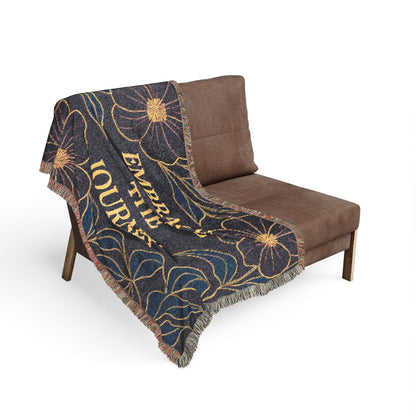 Embrace The Journey Woven Blanket — Floral Inspirational Throw