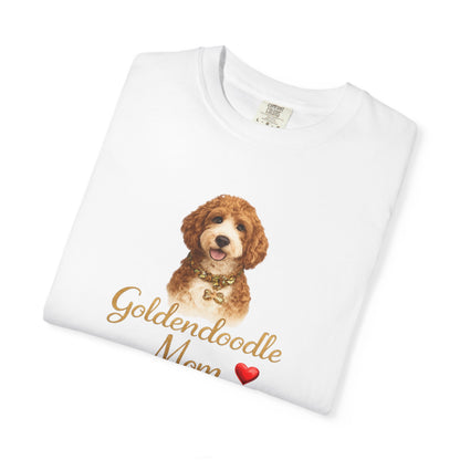 Goldendoodle Mom T‑Shirt — Cute Goldendoodle Portrait with Heart