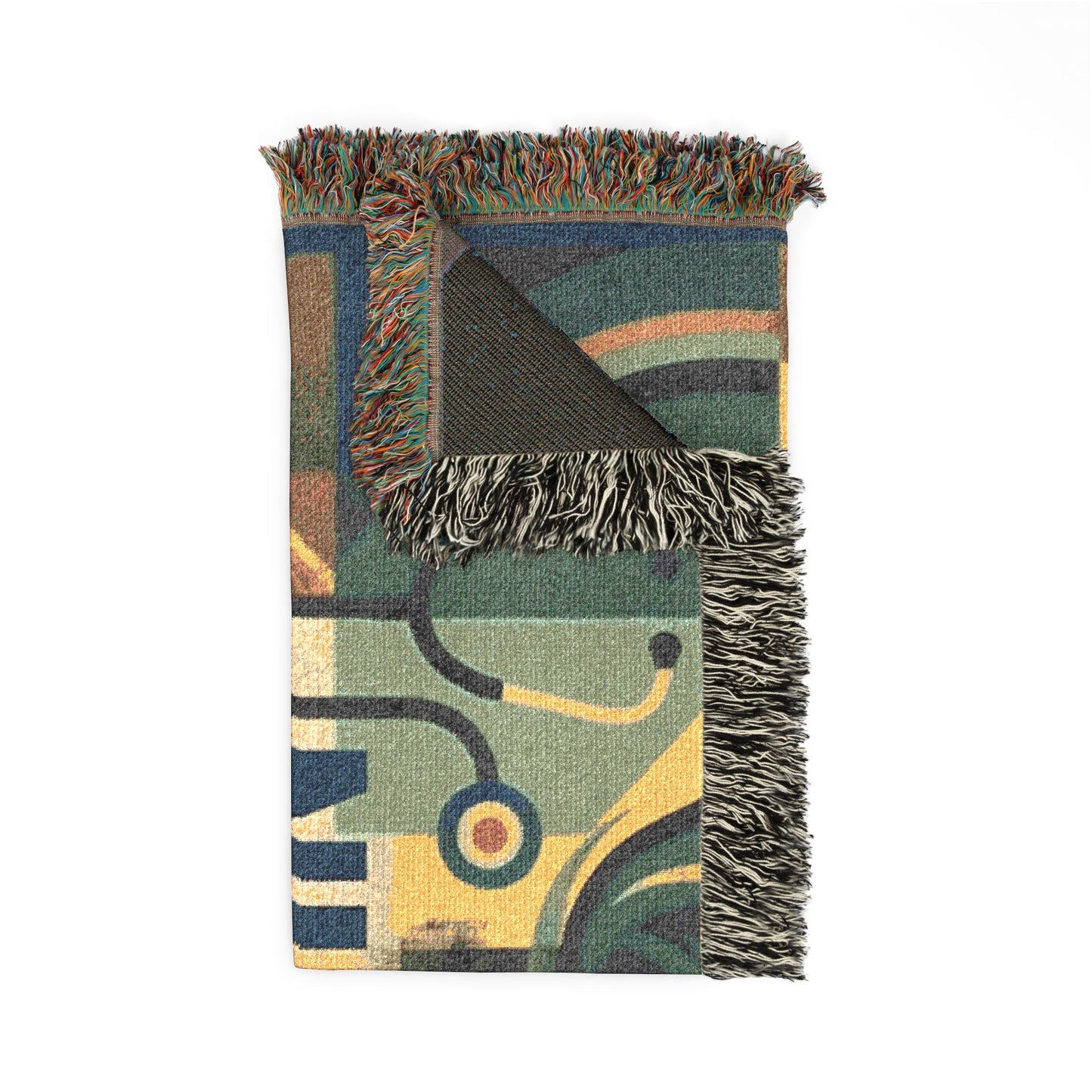 Nurse Practitioner Woven Blanket — Cozy NP Throw with Caduceus & Stethoscope Design