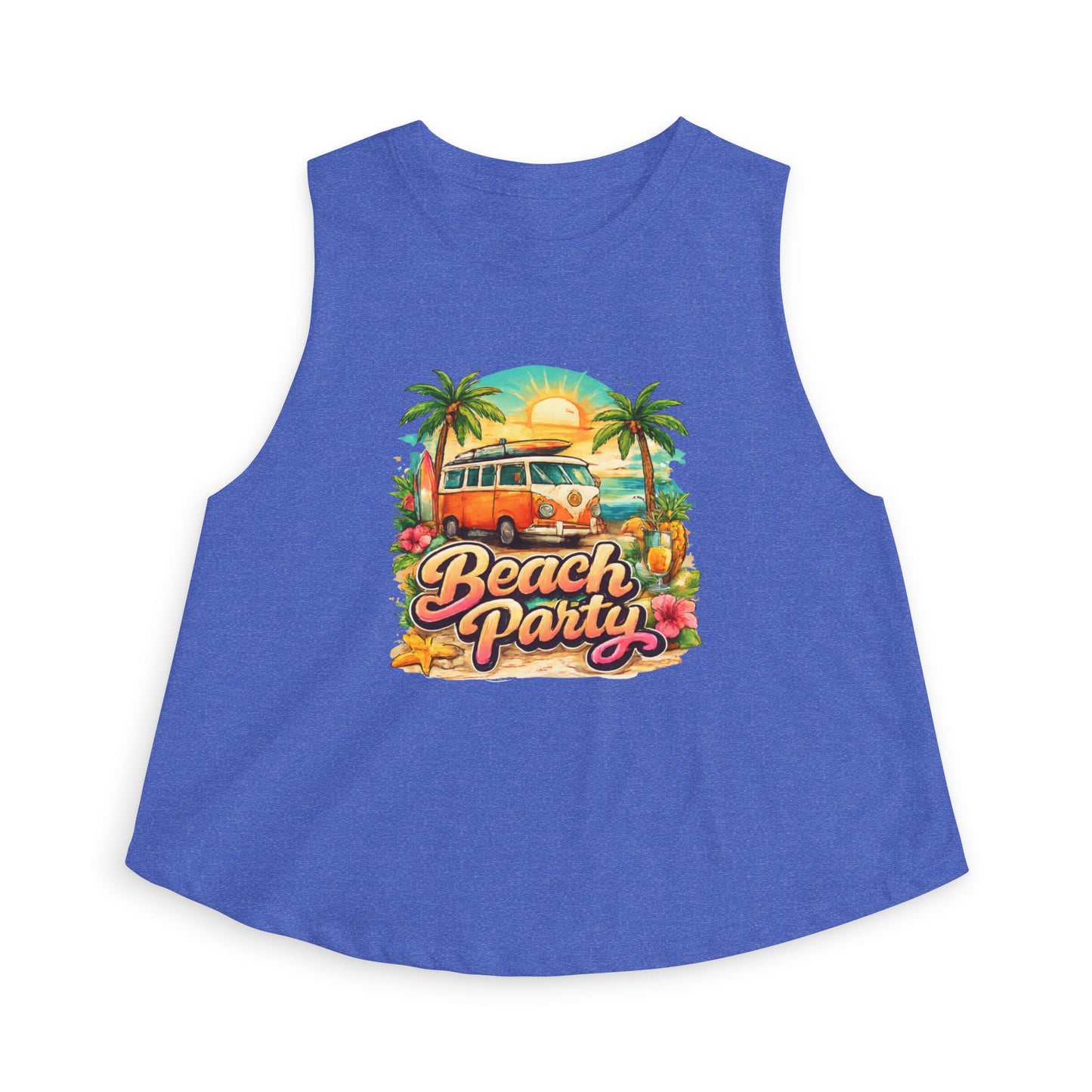 Beach Party Crop Top — Vintage Surf Van Tropical Tank