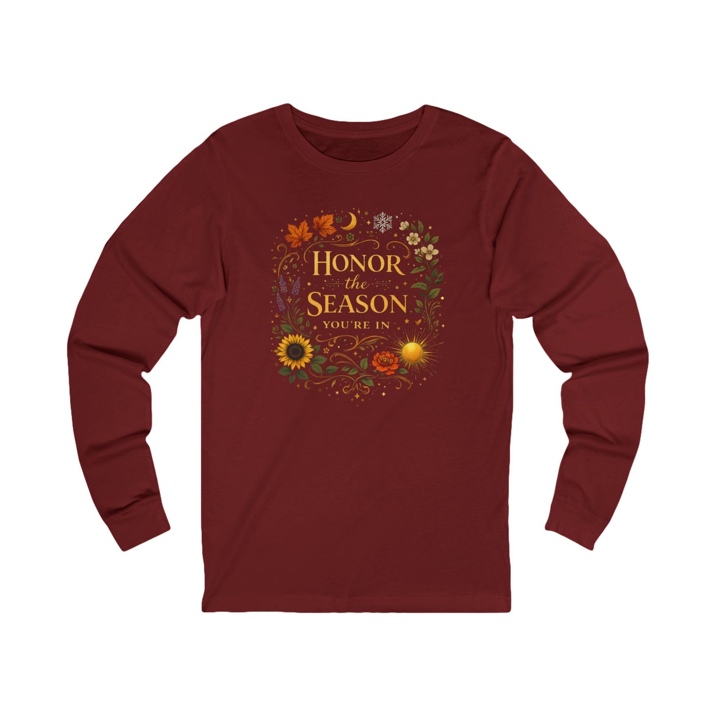 Honor the Season Long Sleeve Tee — Autumn Floral Fall Shirt