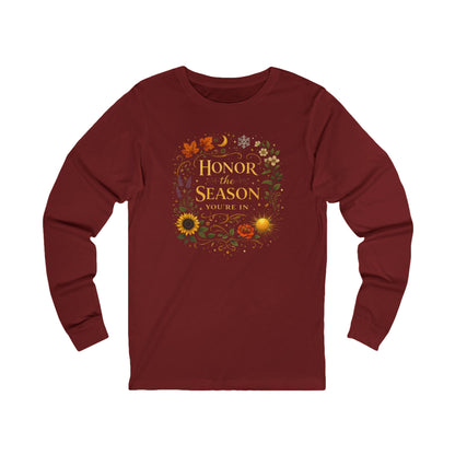 Honor the Season Long Sleeve Tee — Autumn Floral Fall Shirt
