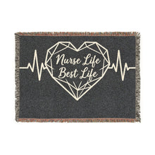 Nurse Life Best Life Woven Blanket — Heartbeat ECG Nurse Throw
