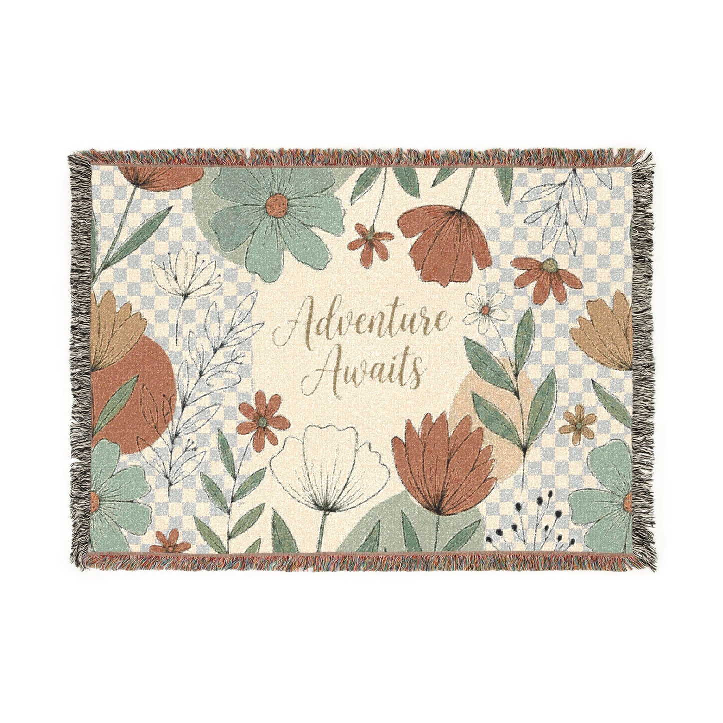 Adventure Awaits Floral Woven Blanket