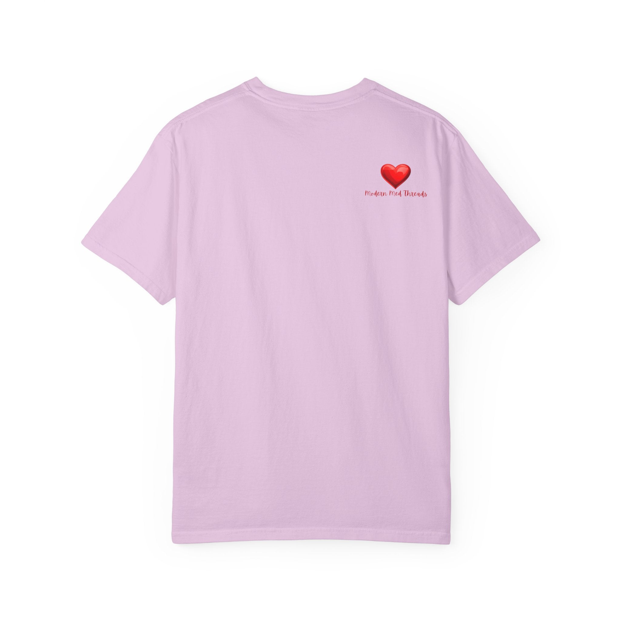 Valentine; Love Is the Strongest Medicine Heart Graphic T-Shirt — Healthcare Valentine Tee