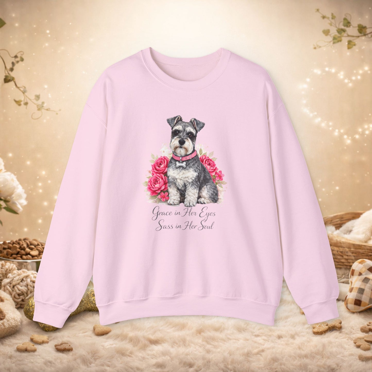 Schnauzer Floral Crewneck Sweatshirt – "Grace in her eyes, sass in her soul"