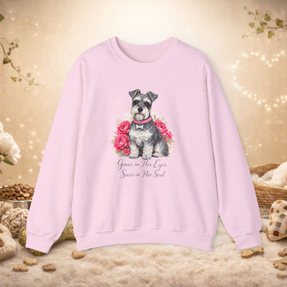 Schnauzer Floral Crewneck Sweatshirt – "Grace in her eyes, sass in her soul"