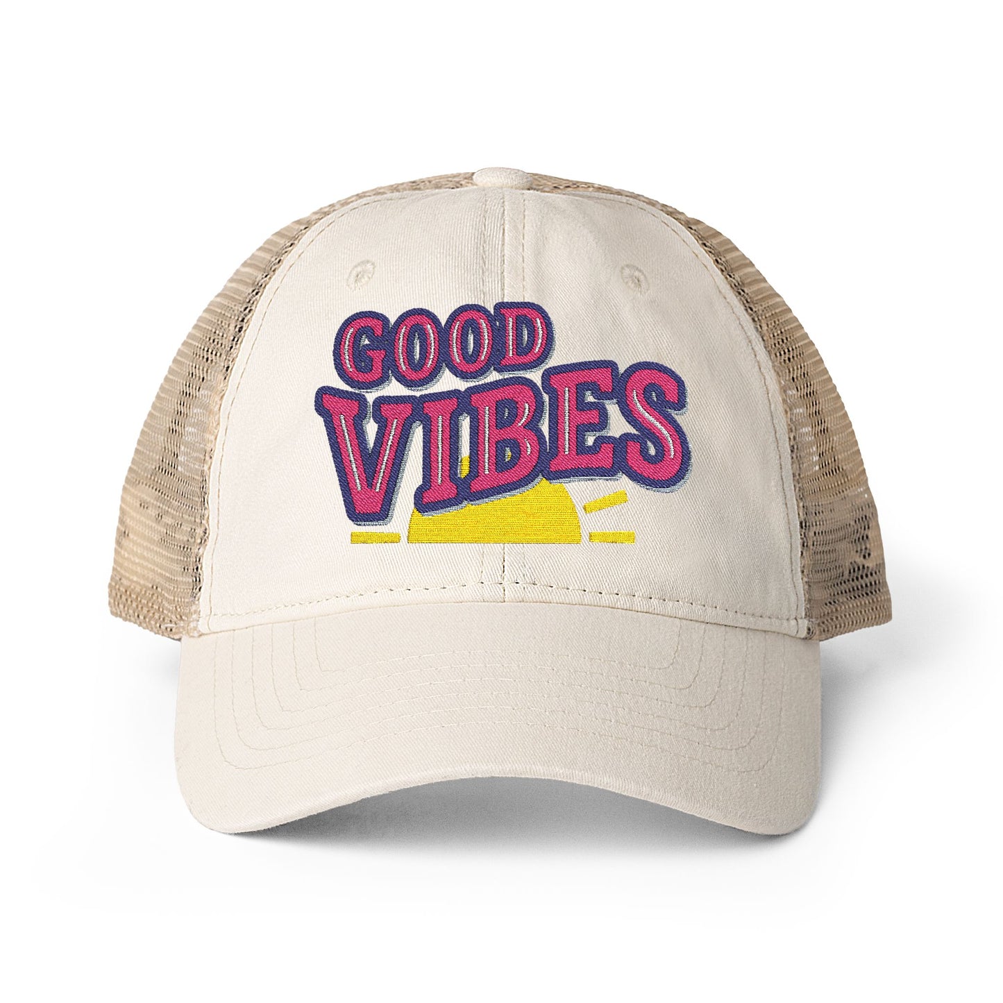 Good Vibes Women's Washed Mesh-Back Cap