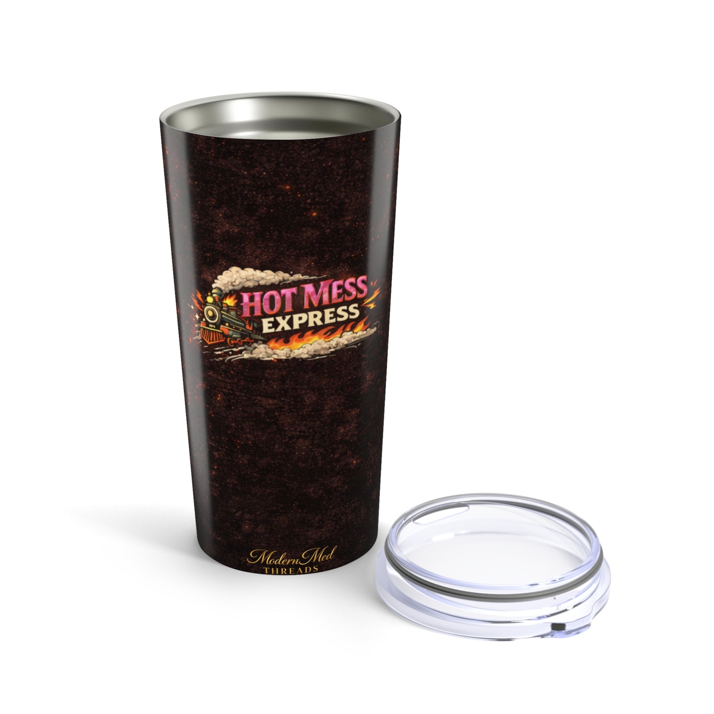 "Hot Mess Express" Rustic Coffee Travel Mug 20oz Tumbler —