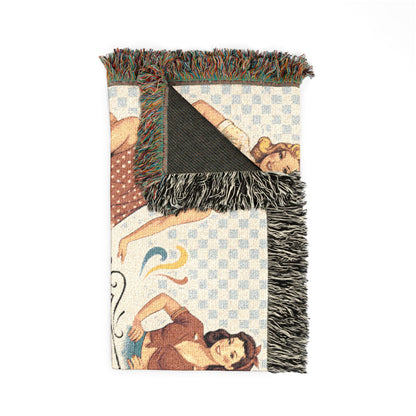 Woven Blanket — "Confidence Is Always in Style" Retro Pinup Throw