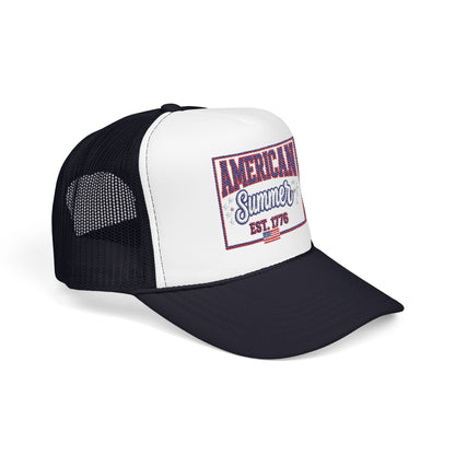 American Summer Trucker Hat — "American Summer EST. 1776" Patriotic Foam Cap
