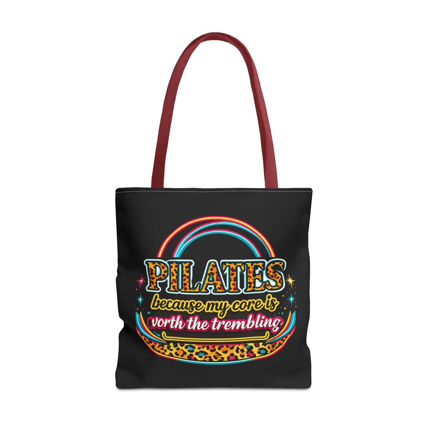 Pilates because my core is worth the trembling" Leopard Retro Design Pilates Tote Bag