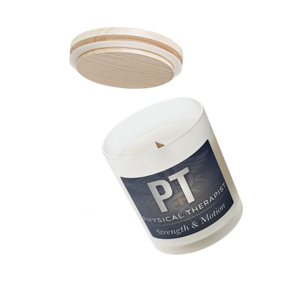 Physical Therapist PT Frosted Glass Candle — Strength & Motion 11oz