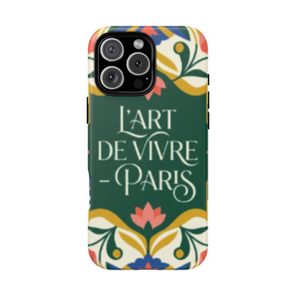 Parisian Floral Tough Phone Case — “L'Art de Vivre Paris” Protective Phone Cover