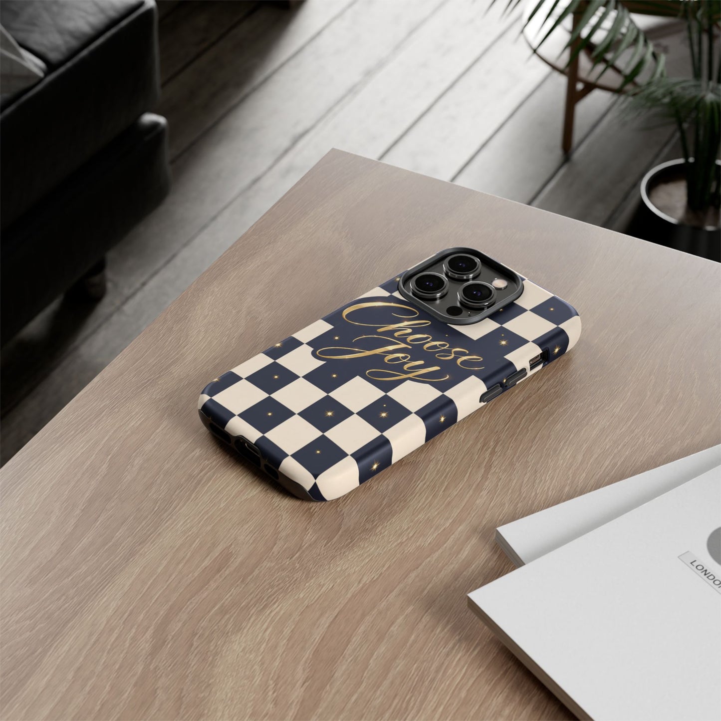 Choose Joy Checkerboard Phone Case — Inspirational Protective Tough Case