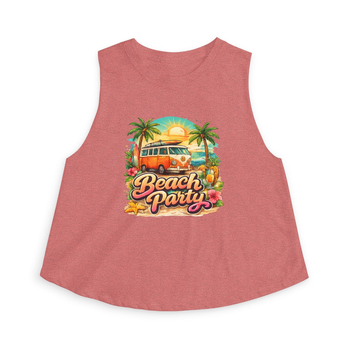 Beach Party Crop Top — Vintage Surf Van Tropical Tank