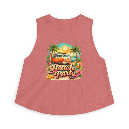 Beach Party Crop Top — Vintage Surf Van Tropical Tank