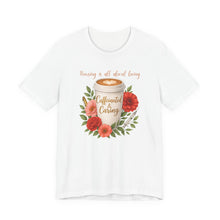 Nursing Caffeinated & Caring Tee — Floral Coffee Cup Shirt for Nurses