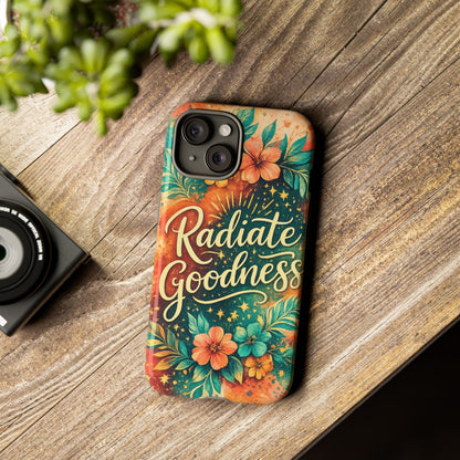 Radiate Goodness Floral Phone Case — Protective Tough Case