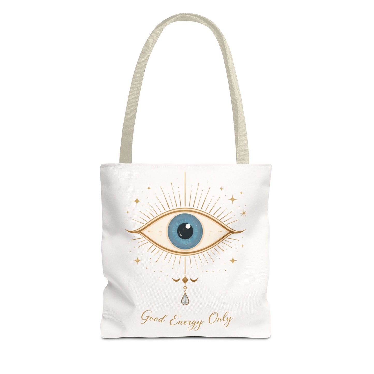 Mystic Eye Tote Bag — 'Good Energy Only' Spiritual Canvas Tote